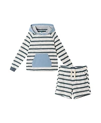 Andy & Evan Little Boys Toddler/Child Long Sleeve Hoodie & Short Lounge Set
