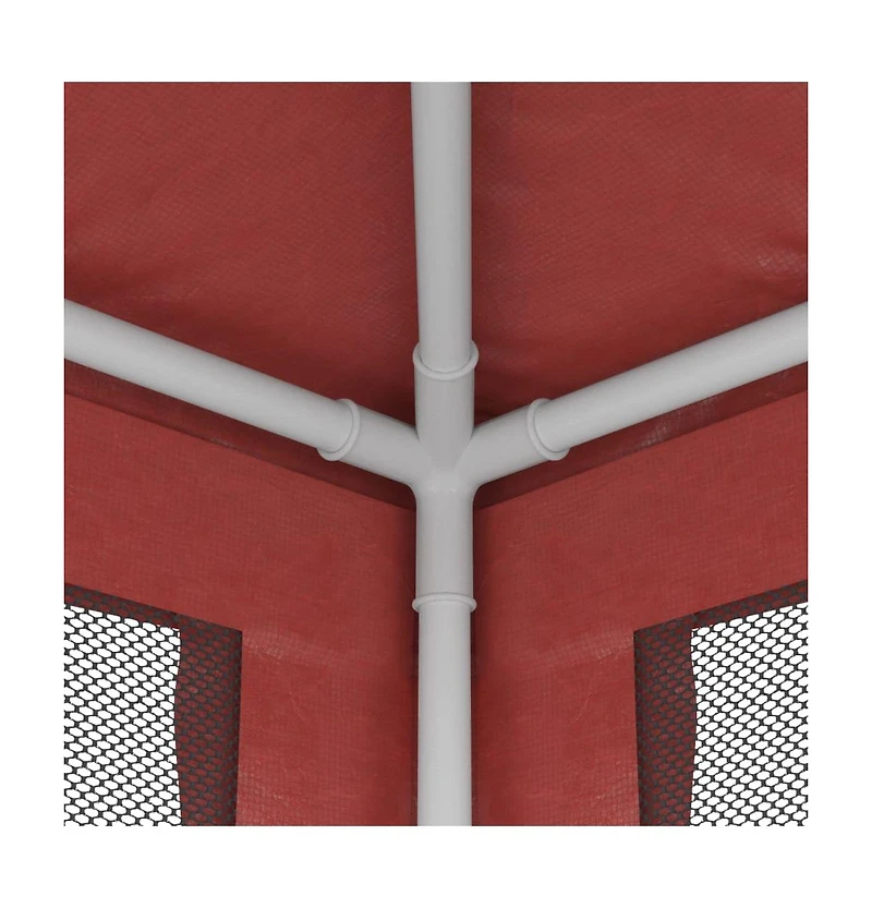 Party Tent with 6 Mesh Sidewalls Red 19.7'x13.1' Hdpe