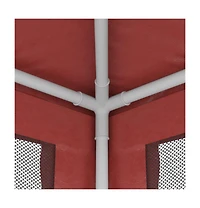 Party Tent with 6 Mesh Sidewalls Red 19.7'x13.1' Hdpe