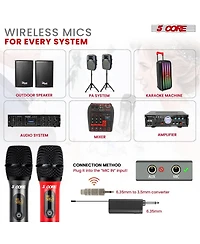 5 Core Wireless Microphone Pair Uhf Professional Handheld Microfonos Inalambricos Cordless Mic System