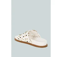 Jayata Metallic Stud Embellished Sliders