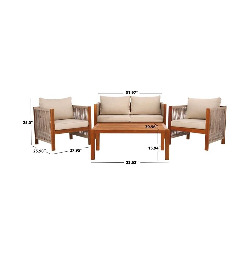 Roya 4 Pc Outdoor Living Set