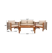 Roya 4 Pc Outdoor Living Set