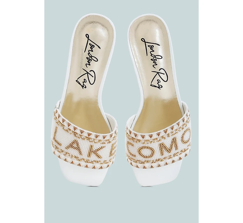 Vacay Babe Lake Como Beaded Slip-On Heels
