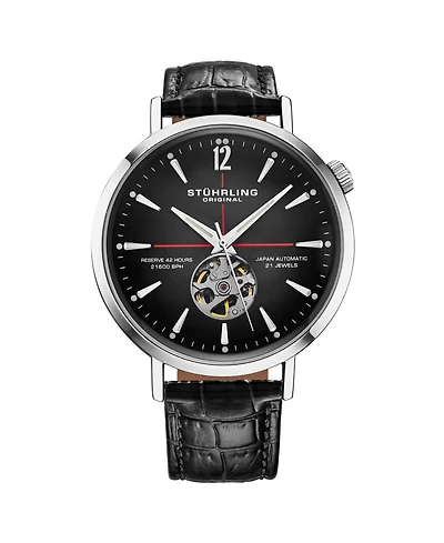Stuhrling Mens 1021 Quasar Skeleton Automatic 42mm Watch
