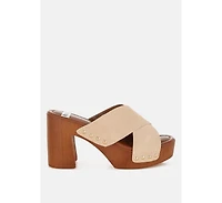 Mearsk Genuine Suede Leather Clogs