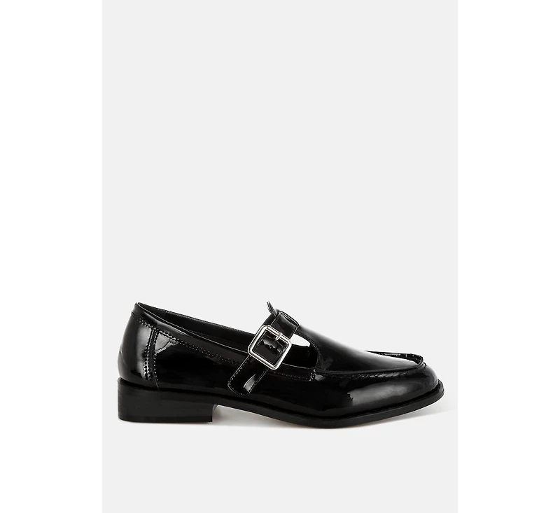 Swenson Patent Pleather Mary Jane Loafers Women