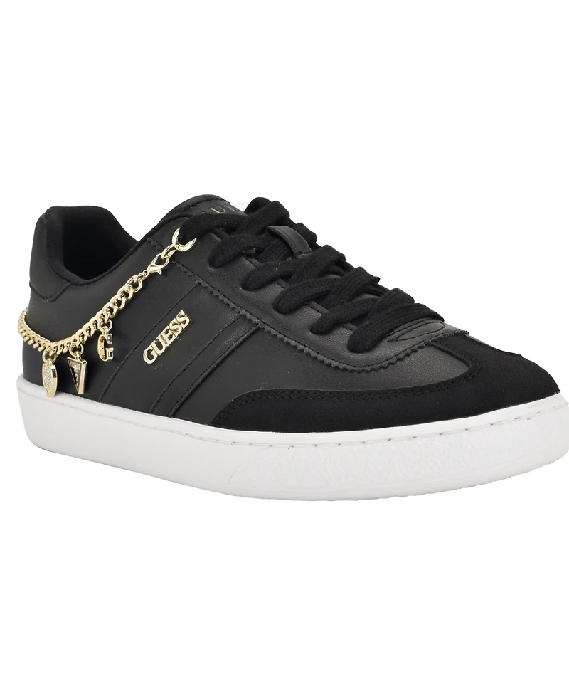 Guess Women's Naoko Charm Lace-Up Court Sneakers