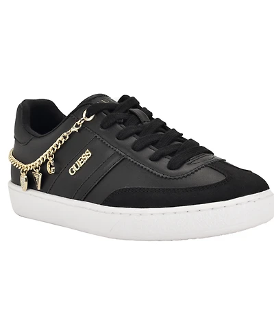 Guess Women's Naoko Charm Lace-Up Court Sneakers