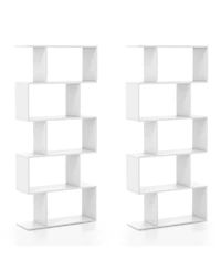 5-Tier Bookshelf with Anti-Toppling Device for Living Room Home Office