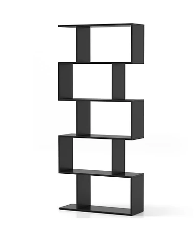 5-Tier Bookshelf with Anti-Toppling Device for Living Room Home Office