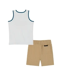 Quiksilver Toddler and Little Boys 2-Piece Logo Racer Tank Top Stretch Tech Shorts Set