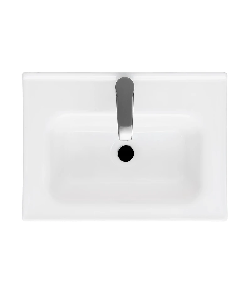 Casainc 20" Small Bathroom Vanity with Sink & Faucet,Freestanding Bathroom Cabinet with White Ceramic Basin