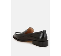 Corleone Pleather Stacked Heel Loafers Women