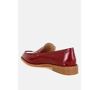 Corleone Pleather Stacked Heel Loafers Women