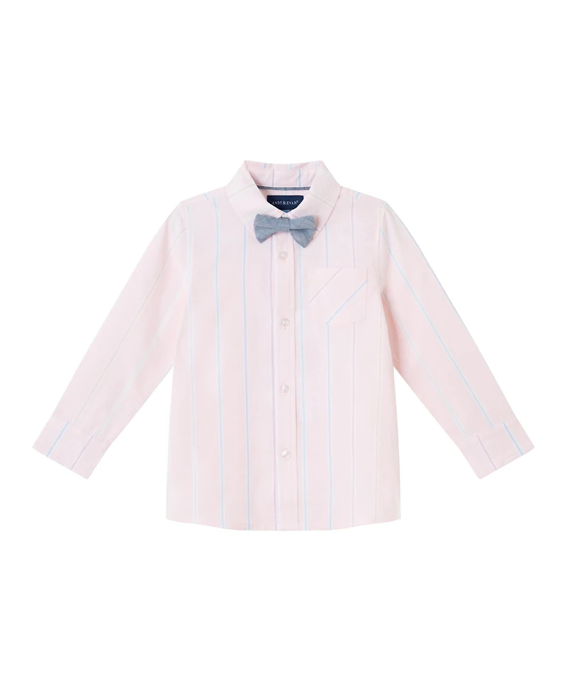 Andy & Evan Toddler Boys Toddler/Child Pink Striped Oxford Buttondown Set