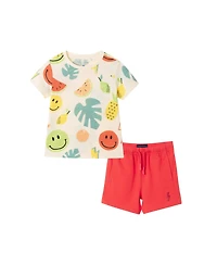 Andy & Evan Big Boys Toddler/Child Short Sleeve Tee French Terry Set