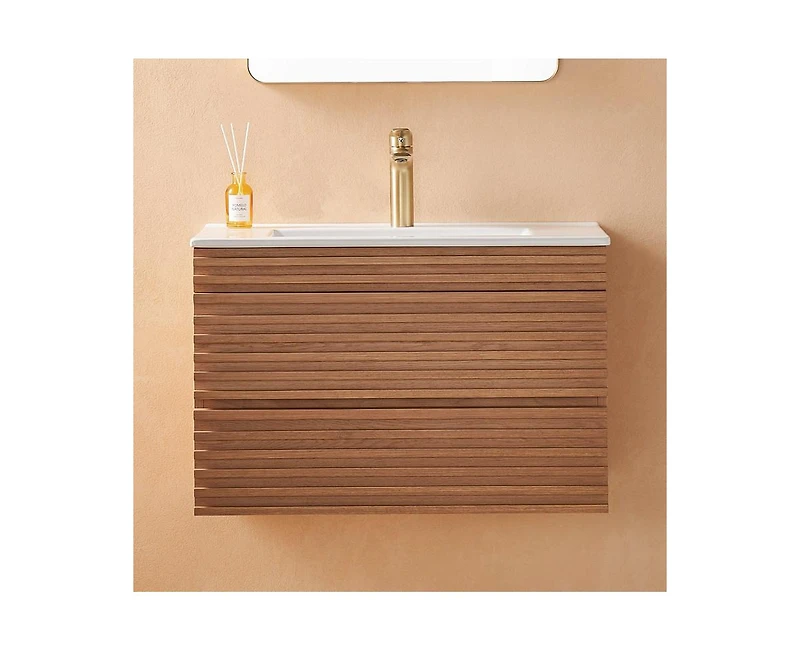 Casainc 30" Wall Mounted & Floating Single Vanity with Ceramic Sink