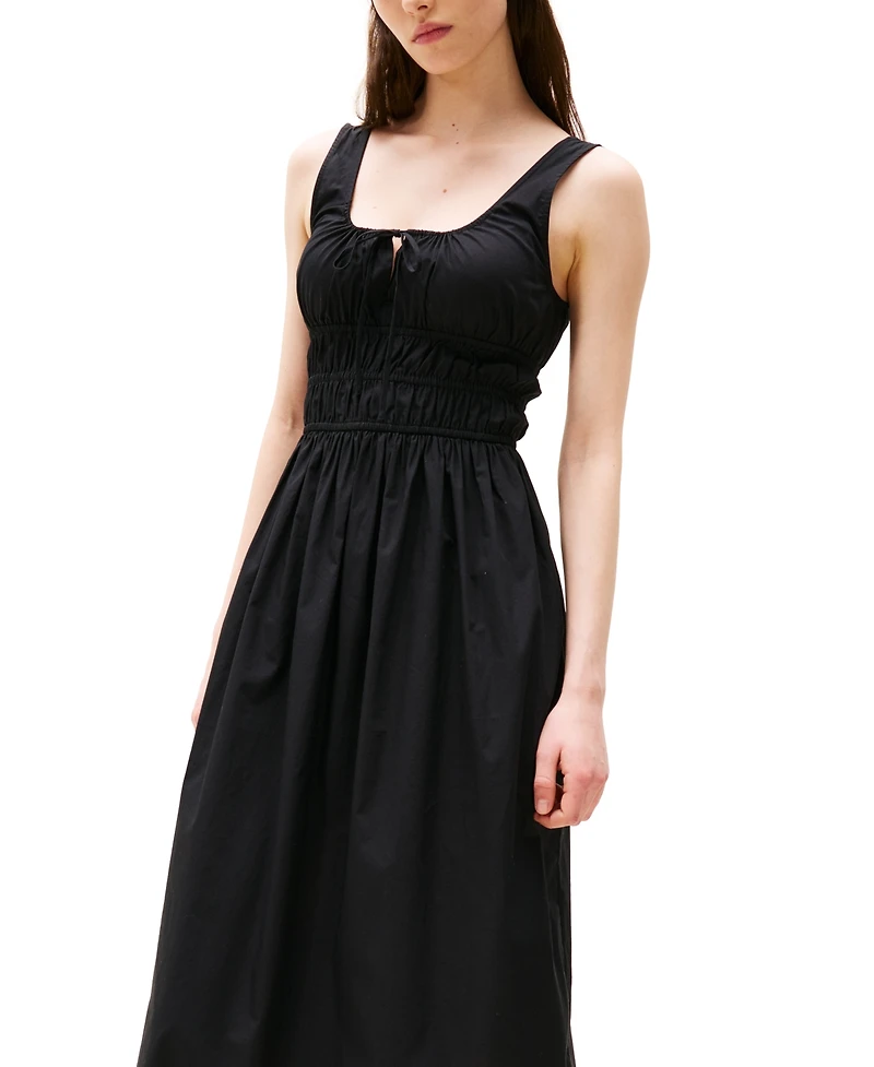 Tommy Jeans Women's Cotton Smocked-Waist Midi Dress