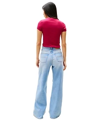 Tommy Jeans Women's Claire High-Rise Wide-Leg Jeans