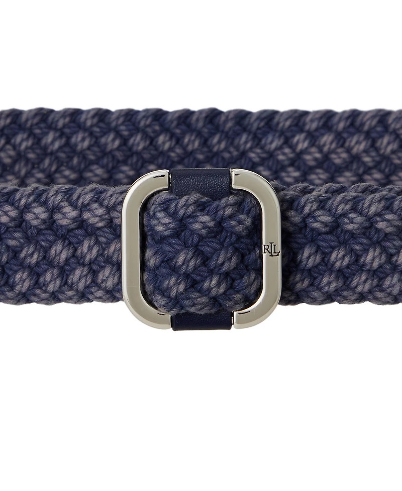 Lauren Ralph Slide-Buckle Woven Denim Belt