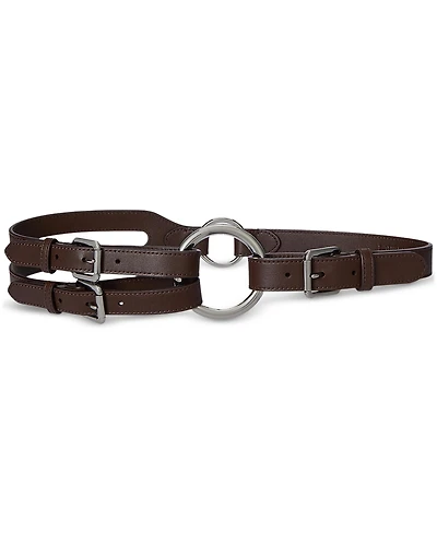 Lauren Ralph Tri-Strap O-Ring Leather Belt