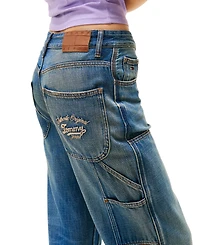 Tommy Jeans Women's Mia Cotton Mid-Rise Relaxed Straight Carpenter
