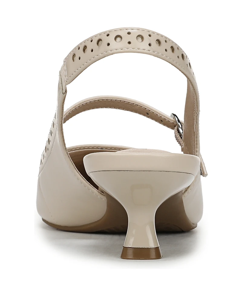 LifeStride Women's Marilyn Pointed Toe Kitten Heel Slingback Pumps