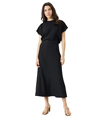 Luxely Women's Draped Dolman-Sleeve Midi Dress