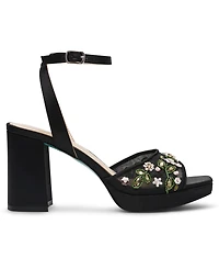 Betsey Johnson Women's Kirra Floral Beaded Platform Dress Sandals