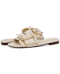 Sam Edelman Women's Bambi Raffia Buckle Slide Sandals