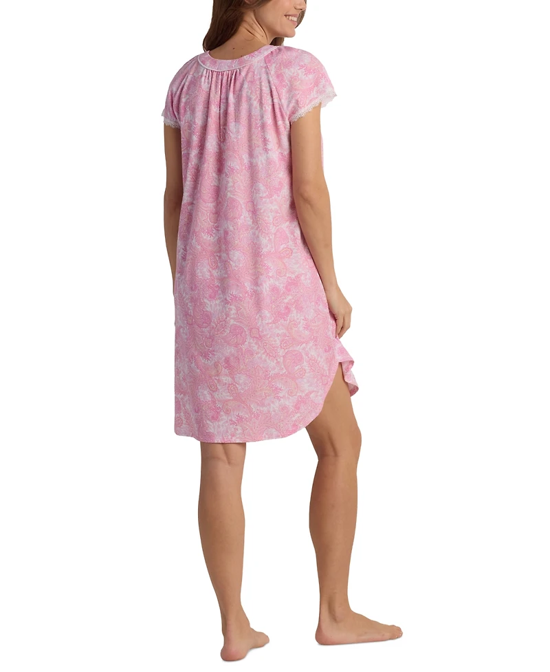Miss Elaine Women's Printed Short-Sleeve Nightgown