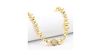 Rivka Friedman 18K Gold Clad Beaded Necklace with Cz Beaded details