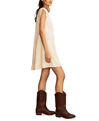 Lucky Brand Women's Cotton Button-Front Lace Mini Dress