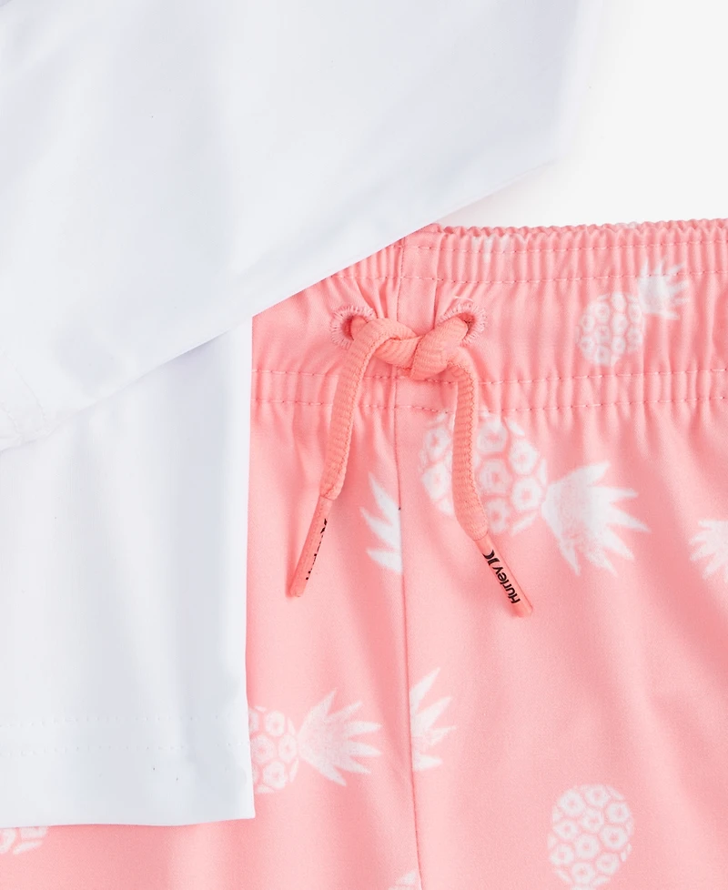 Hurley Toddler Boys Pineapple Swim Top & Printed Shorts, 2 Piece Set