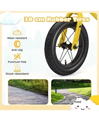 12 Inch Toddler Balance Bike with Height Adjustable Handlebar and Seat