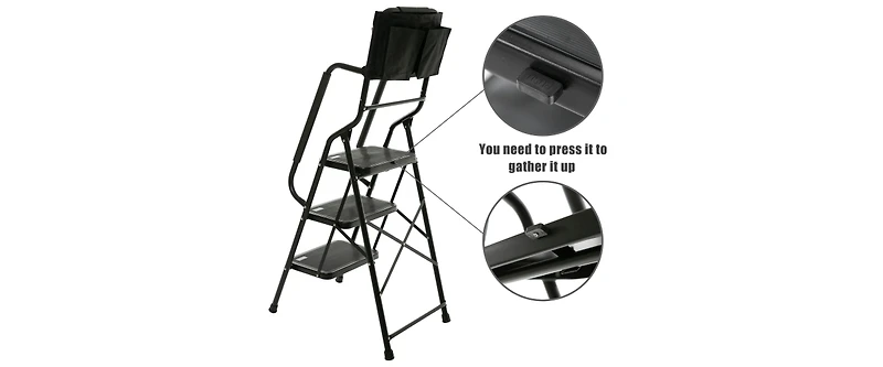 2 Step Ladder, Step Stool for Adults, Folding Step Stool with Wide Anti-Slip Pedal, Sturdy Steel Ladder