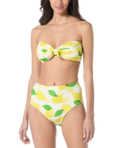 Kate Spade Womens Printed Tie Front Bandeau Bikini Top High Waist Bottoms