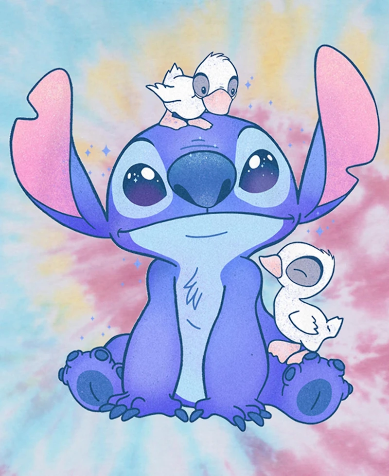Lilo Stitch Men's Cute Ducks Short Sleeve Tie Dye T-Shirt
