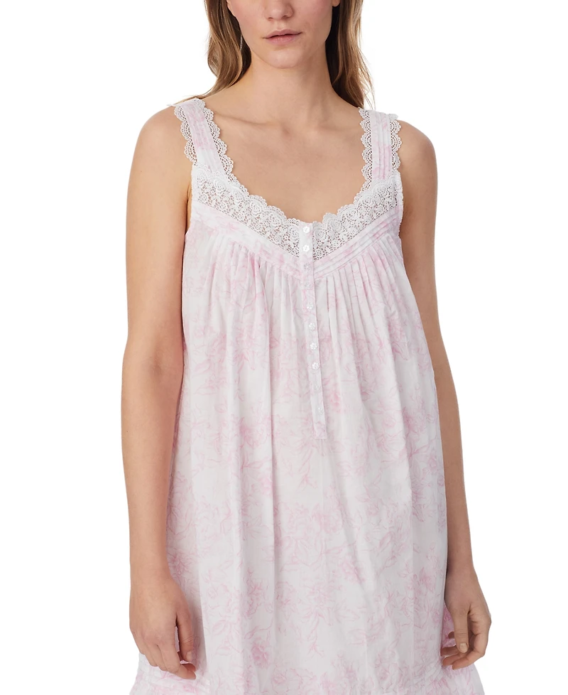 Eileen West Women's Cotton Sleeveless Short Chemise