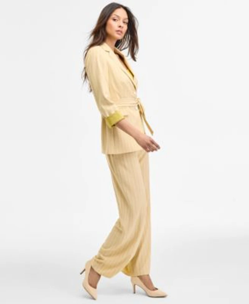 Tahari Asl Womens Striped Blazer Tank Top Pants