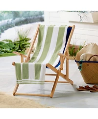 Linery & Co. 100% Cotton Velour Cabana Stripe Oversized Beach Towel, 35" x 70"