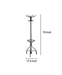 Sturdy Metal Coat and Hat Rack with Integrated Umbrella Storage