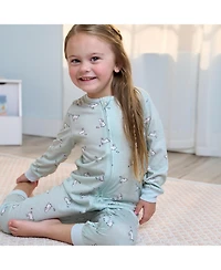 Gerber Toddler Girls Footless Pajamas with Reverse Zipper, 3-Pack