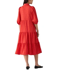 Levi's Women's Cynthia Puff-Sleeve Tiered Midi Dress