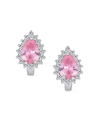 Bling Jewelry Timeless Elegant Cz Cubic Zirconia Stud Earrings Teardrop Huggie Sterling Silver