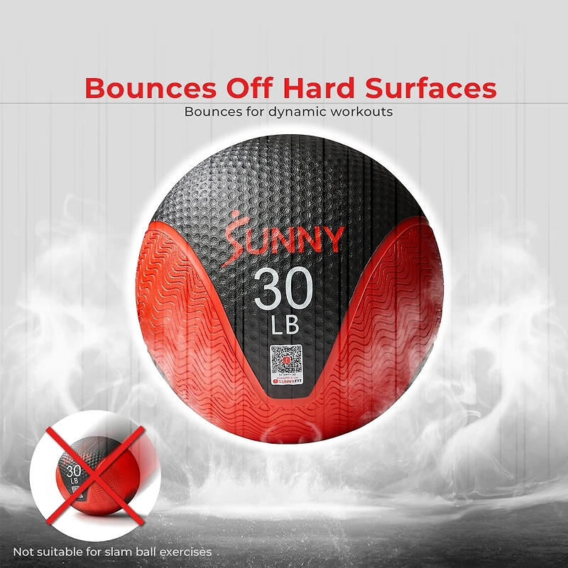 Sunny Health & Fitness Medicine Ball 15LBS, Non-slip Grip