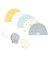 Hudson Baby Baby Boys Hudson Unisex 8Pk Cap/Scratch Mitten Set