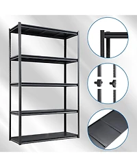 78"H 5 Tier Metal Shelves for Storage Garage Shelving 2000LBS Heavy Duty Storage Shelves Adjustable Garage Shelf Industrial Shelving Unit Storage Util