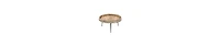 Round Coffee Table – Handcrafted Wood Top with Elegant Carved Edge